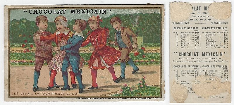 Advertisement - Victorian Trade Card for Chocolat Mexican with Children Playing