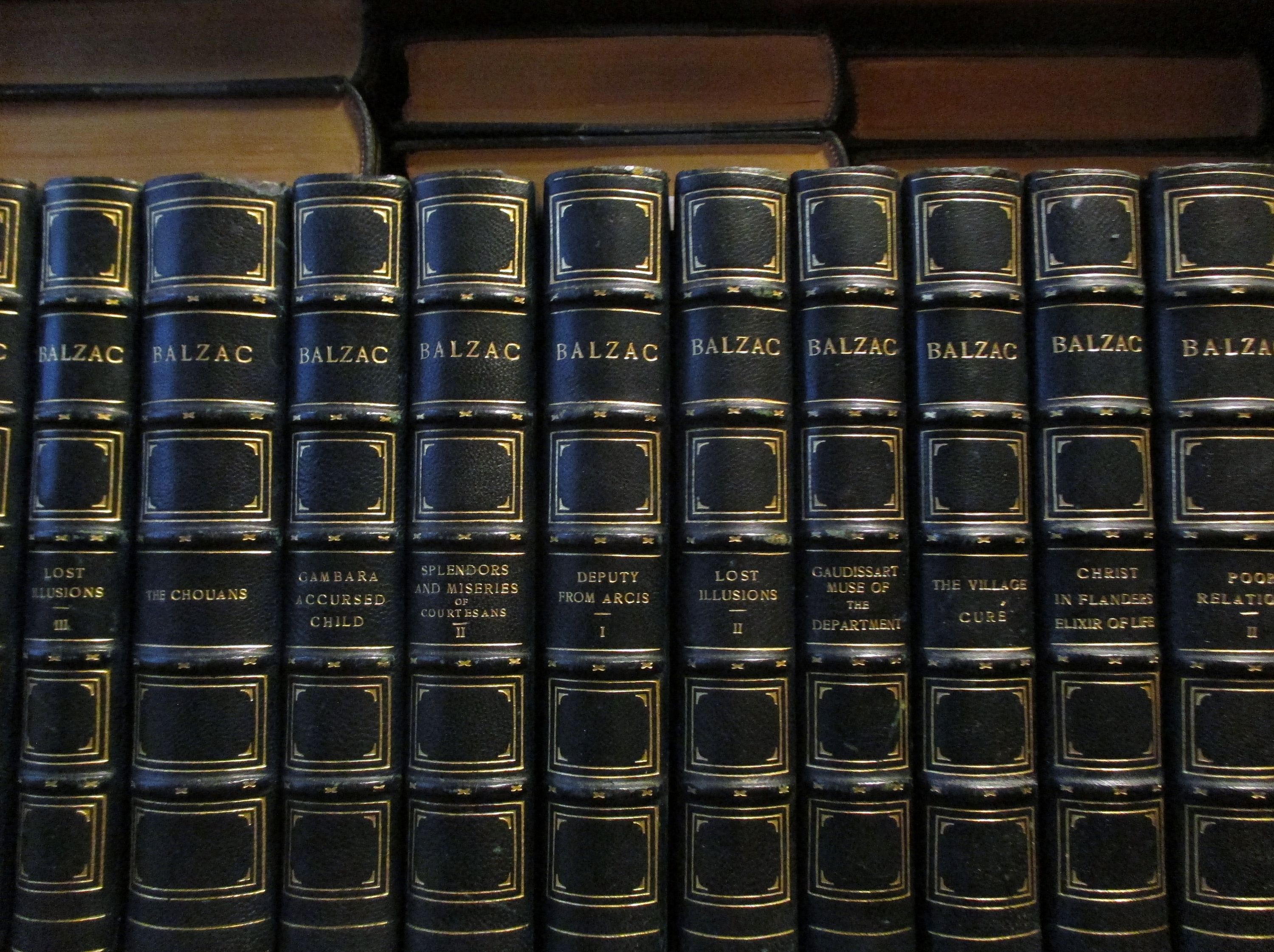 The Novels of Balzac, 1895, 52 Volumes, 3/4 Blue Morocco, 1000