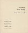 Six studies of Henri Matisse by Alberto Giacometti (Original catalog for the 1955 exhibition)