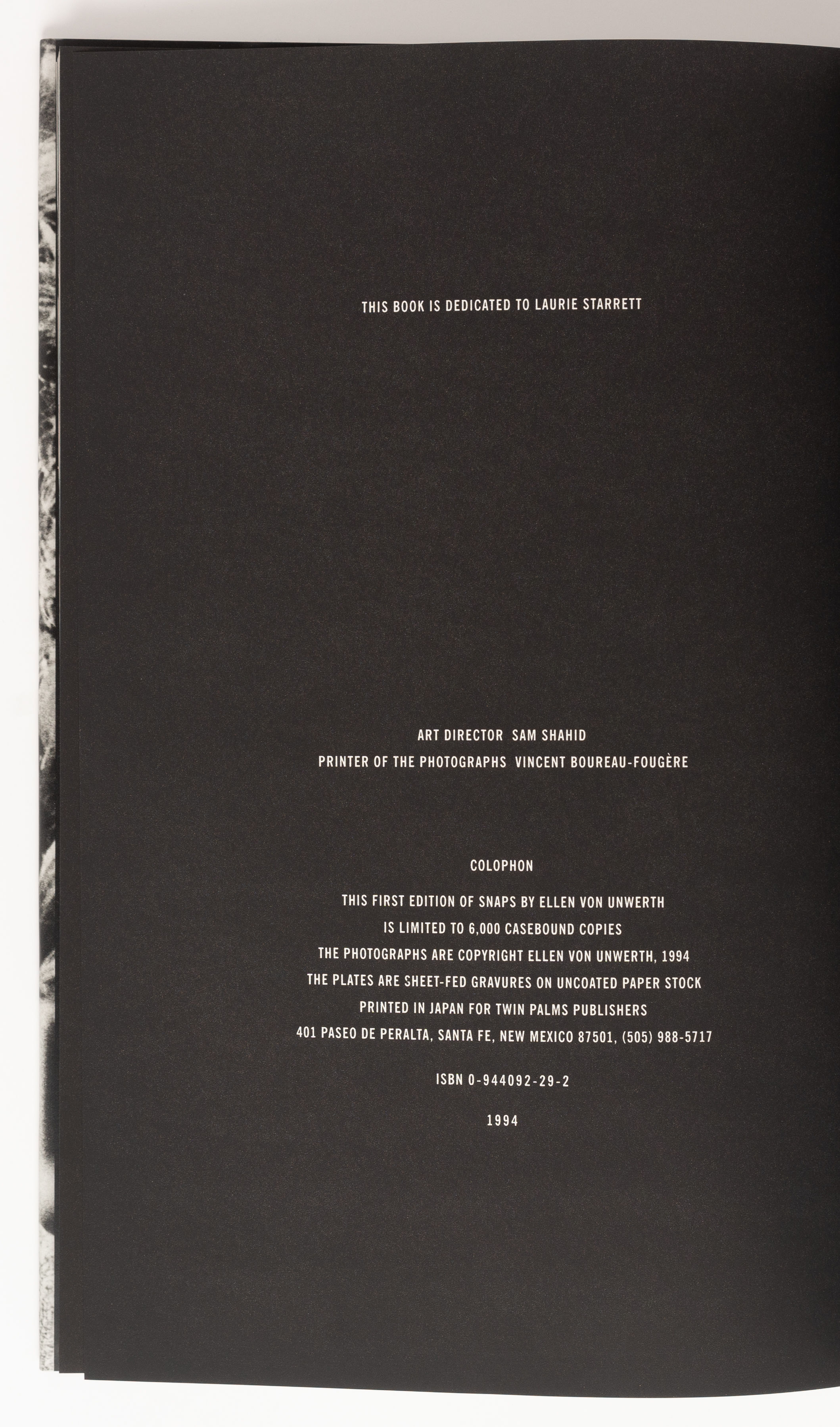 Snaps by Ellen Von Unwerth | Hardcover | 1994 | Twin Palms
