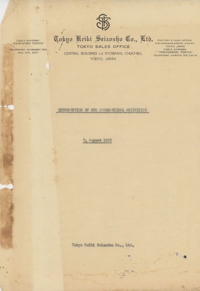 1953 Report on the Tokyo Keiki Seizosho Company’s Aircraft Instrument Manufacturing, with Photographs