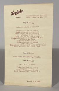 [Meny] Hasselbacken Parken. Den 16 juli 1945.