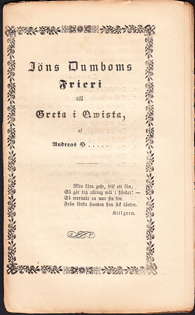 Jöns Dumboms frieri till Greta i Qwista, af…