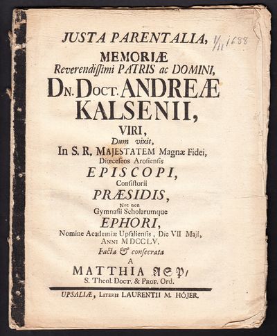 Justa parentalia, memoriæ reverendissimi patris…