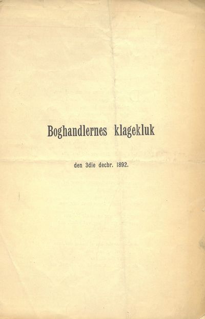 den 3die decbr. 1892.