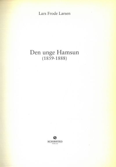 Den unge Hamsun (1859-1888).