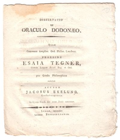 Dissertatio de oraculo Dodonæo.