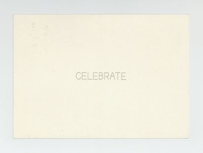Exhibition postcard: Celebrate (6 September-1 October 1977)