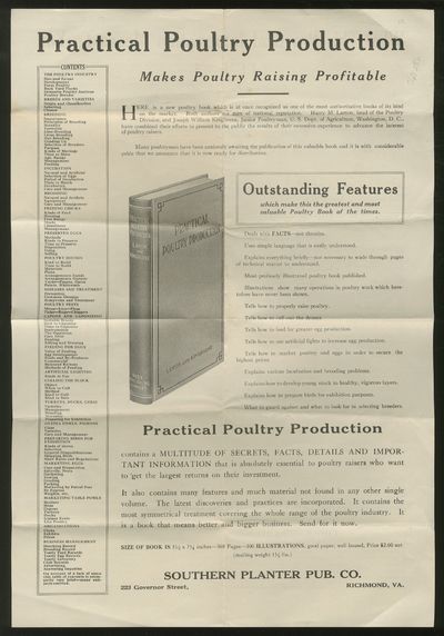 [broadside] Practical PoultRY PRODUCTION. MAKES POULTRY RAISING PROFITABLE