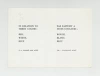 Exhibition postcard: A work of Lawrence Weiner presented within the context of an installation (opens 8 September 1977)