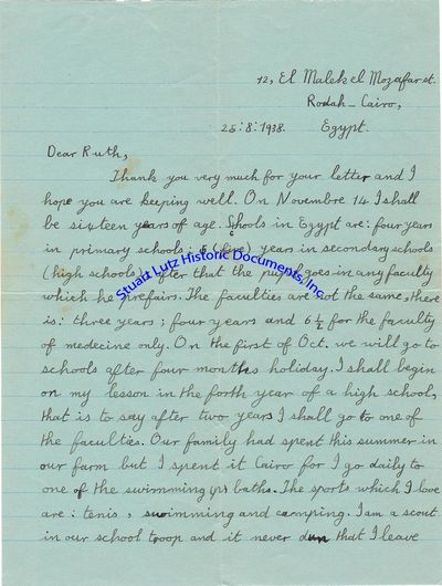 A Young Egyptian Writes Pen-Pal Letters To An American Girl