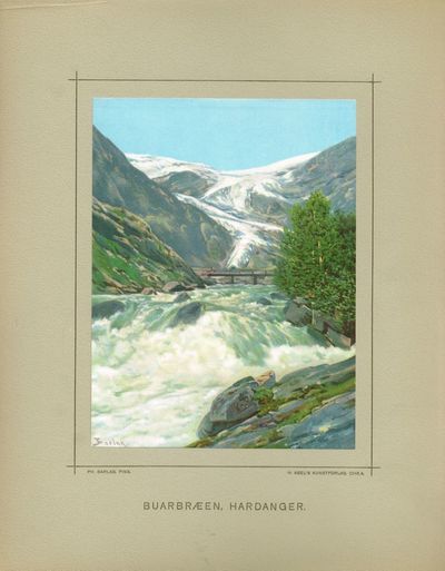 Fra Norge. Akvareller. 1. serie. Rjukanfos - Buarbræen - Fra Jotunheimen - Fra Memrutungen - Fra Loen - Fjærlandsfjorden - Nærødalen - Geirangerfjord - Fra Odde - Horungerne - Fra Aadalen - Fra Nordmarken. (photo 3)