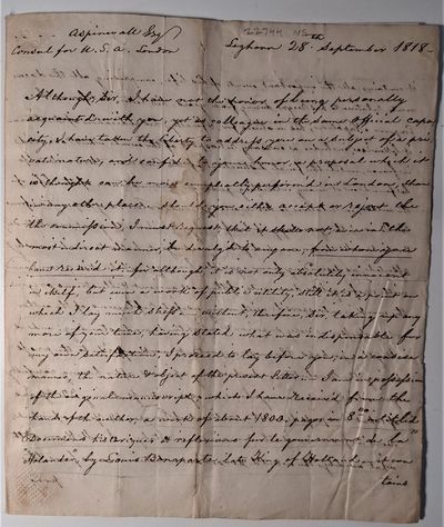 Autograph Letter Signed to Thomas Aspinwall, Concerning Louis Bonaparte's Book