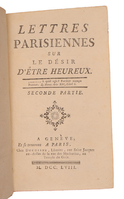 Lettres parisiennes sur le désir d'être heureux. 2 vols. (photo 3)