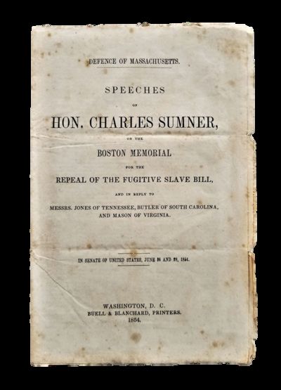 Massachusetts Senator and Abolitionist Charles Sumner Argues for and End to The Fugitive Slave Bill, A Full Decade Before It Was Repealed