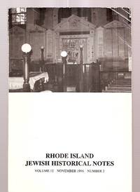 cover of Rhode Island Jewish Historical Notes November 1996 Volume 12 Number 2