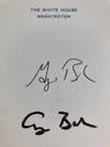 White House Stationery Signed by Both Presidents Bush