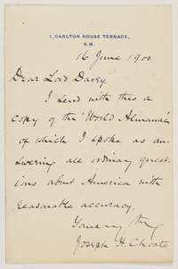 image of Autograph Letter Signed to Horace, (Joseph Hodges, 1832-1917, Lawyer and Orator, U.S. Ambassador to Great Britain 1899-1905)