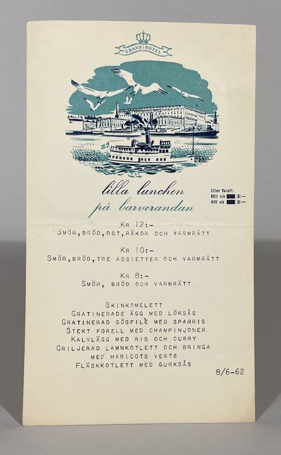 [Meny] Grand Hotel. Lilla lunchen på barverandan.…