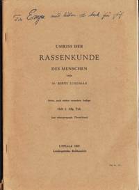 Umriss der Rassenkunde des Menschen von Dr.…