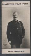 Photographie de la collection Félix Potin (4 x 7,5 cm) représentant : René Maizeroy, homme de lettres. Début XXe. Vers 1900.