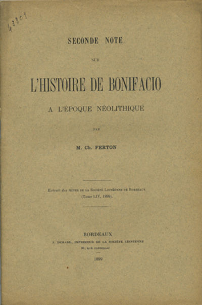 Bordeaux: J. Durand, Imprimeur de la Société Linèenne, 1899. Offprint. Paper wrappers. A very goo...