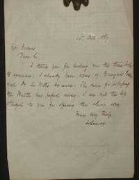 (Bookselling) Autographed Letter Signed To Mr. William Gowans, October 15, 1869 - 