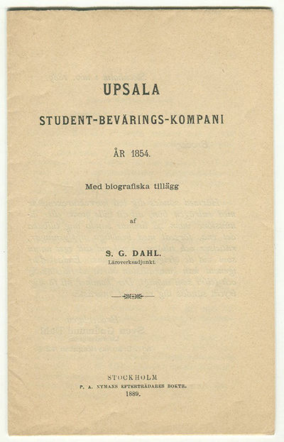 Upsala student-bevärings-kompani år 1854. Med…