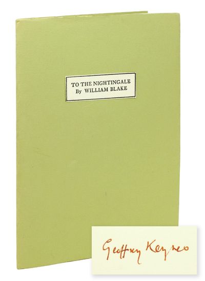 To the Nightingale. With a Statement by Sir Geoffrey Keynes