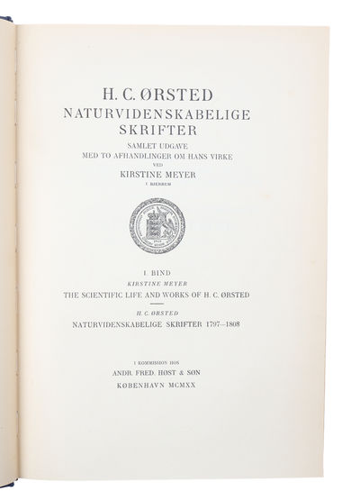 Naturvidenskabelige Skrifter. Samlet Udgave med to Afhandlinger om hans Virke ved Kirstine Meyer./ Scientific Papers. Collected Edition with two Essays on his Work by Kirstine Meyer. 3 vols. (photo 3)