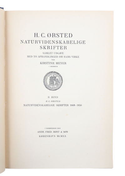 Naturvidenskabelige Skrifter. Samlet Udgave med to Afhandlinger om hans Virke ved Kirstine Meyer./ Scientific Papers. Collected Edition with two Essays on his Work by Kirstine Meyer. 3 vols. (photo 10)
