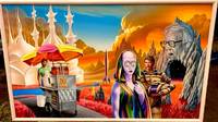 ( THE BRADBURY CHRONICLES / MARTIAN LANDSCAPE ) LARGE FULL COLOR OIL PAINTING MEASURING 42 BY 25 INCHES… by Ray Barclay & Bradbury - First Edition - 1989 - from THE FINE BOOKS COMPANY (SKU: 15528)