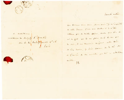 Rare Autograph Letter by one of the Great French Beauties and Wits of the 19th Century
