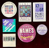 Realia: Seven Pin-Back Buttons From the Names Project AIDS Memorial Quilt