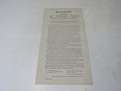 $75,000 Receipts 1863 Broadside