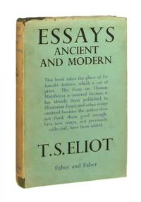 Essays Ancient & Modern [jacket title "Essays Ancient and Modern"]