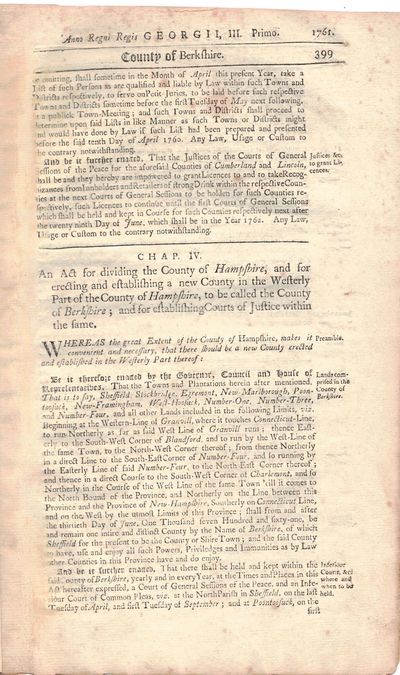 [Boston: S. Kneeland, by the order of his Excellency the Governor, Council and House of Representati...