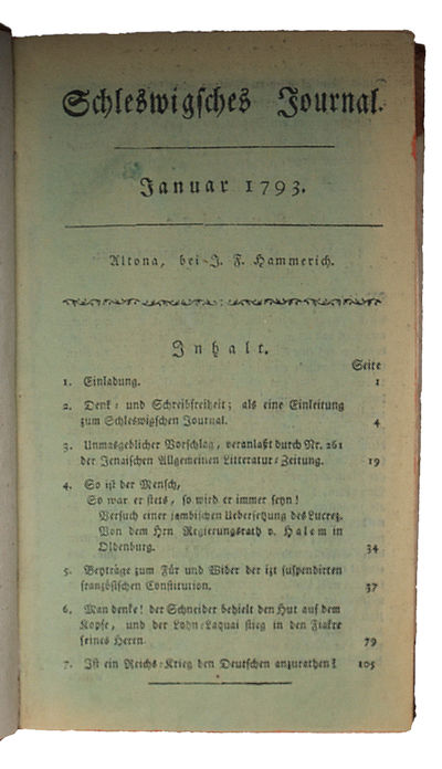 Schleswigsches Journal. 12 parts. (photo 5)