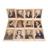 Portraits of twelve British poets from Friedrich Bruckmann’s Portrait-Collection