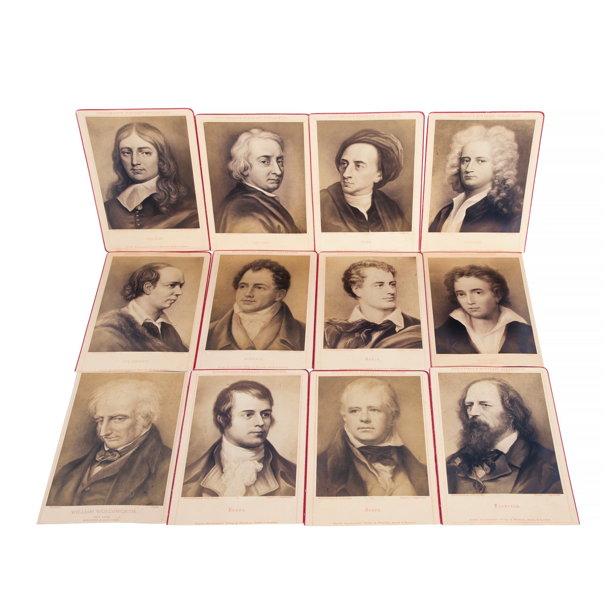 Portraits of twelve British poets from Friedrich B