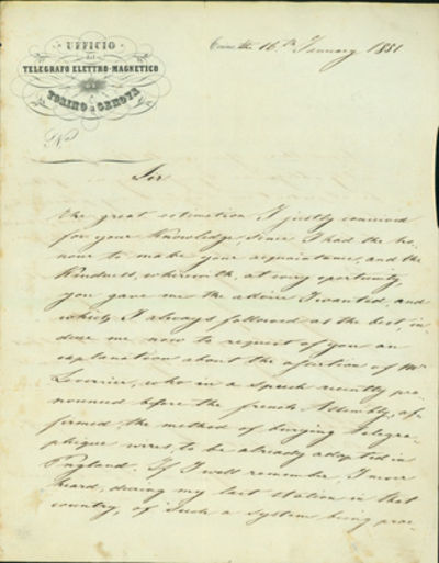 Letter signed, probably to Latimer Clark