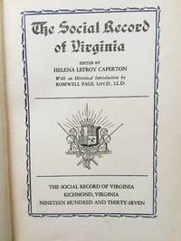cover of The Social Record of Virginia: Nineteen Hundred and Thirty-Seven (1937)