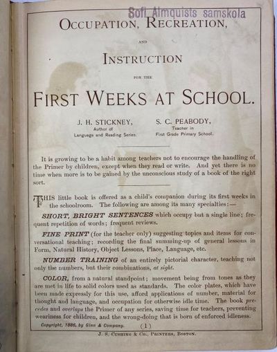 Occupation, Recreation, and Instruction for the…