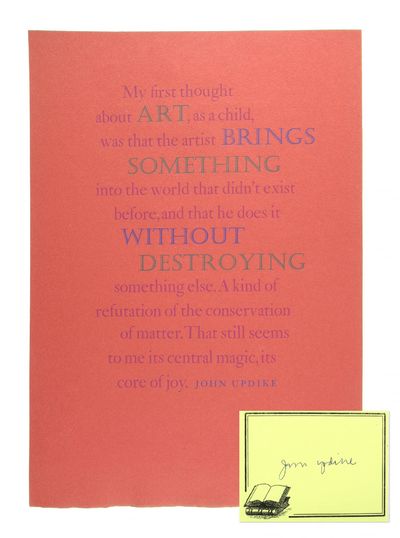 [Broadsheet] My First Thought About Art... [Limited Edition, With Signed Bookplate]