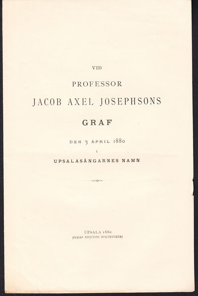 Vid professor Jacob Axel Josephsons graf den 3…