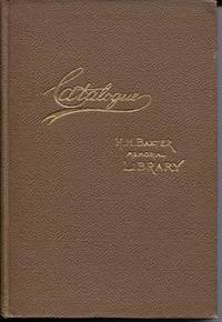 cover of A Catalogue of the Books in the H. H. Baxter Memorial Library of Rutland, Vt