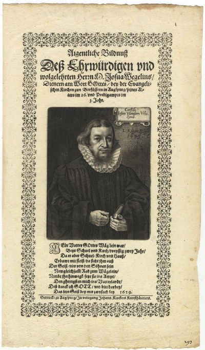 Fine portrait engraving by L. Kilian. Dated 1629 in the plate