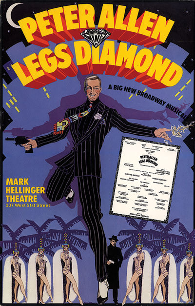 LEGS DIAMOND (1988) Theatre window card