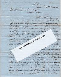 cover of 1848 HANDWRITTEN LETTER (ALS) FROM CAPT. HORACE TUFTS REGARDING PROBLEMS WITH HIS BRIG "TAM O'SHANTER" OFF THE WEST COAST OF AFRICA AS HE ENGAGED IN THE TRIANGLE TRADE