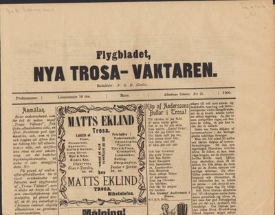 Flygbladet Nya Trosa-Väktaren.